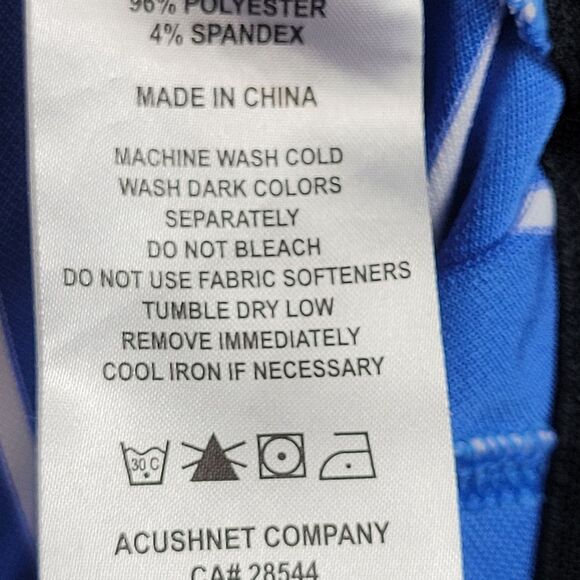 Footjoy Mens Size M Golf Polo Shirt Striped Blue White Golf Active Sport Great - Picture 8 of 11